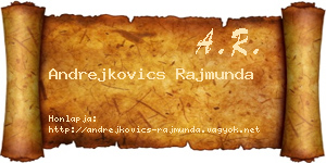 Andrejkovics Rajmunda névjegykártya
